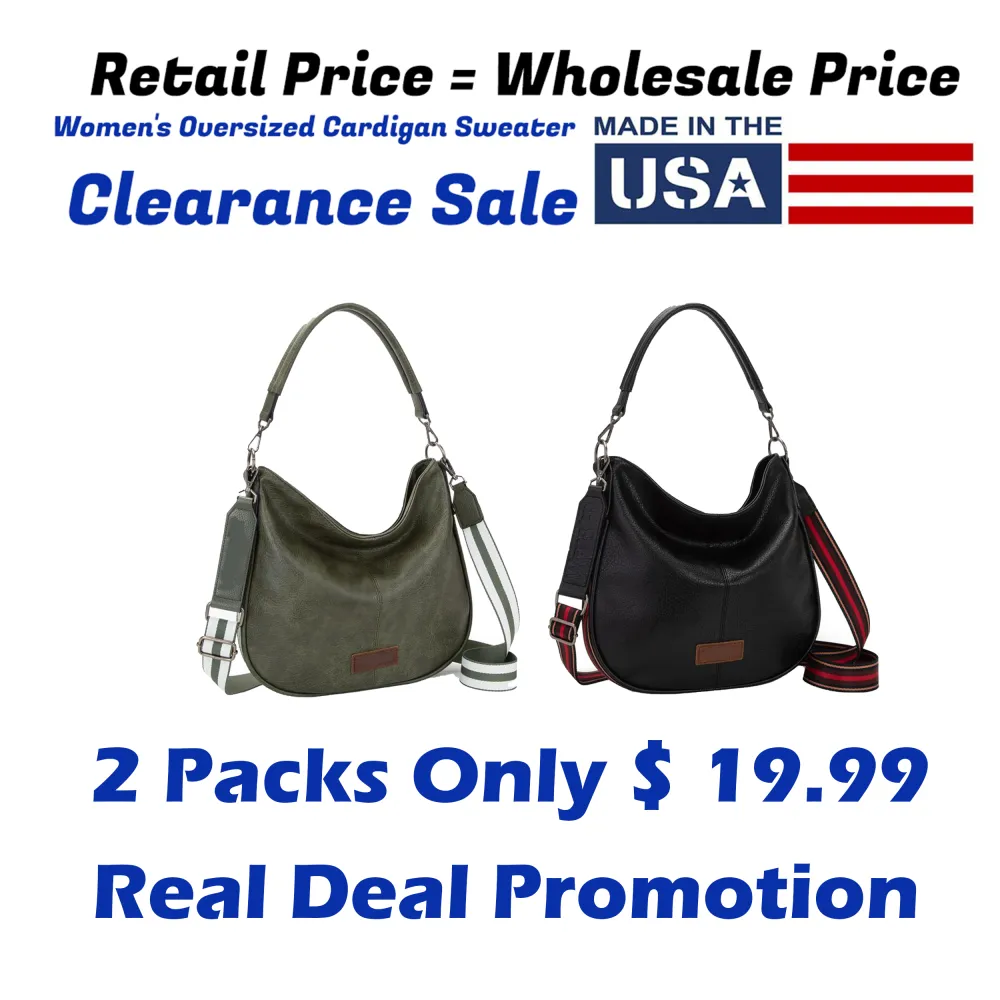 Hobo Bags Large Crossbody Bags for Women – Shoulder Purses with Striped Cotton Straps 🔥 Limited-Time Offer — 50% OFF