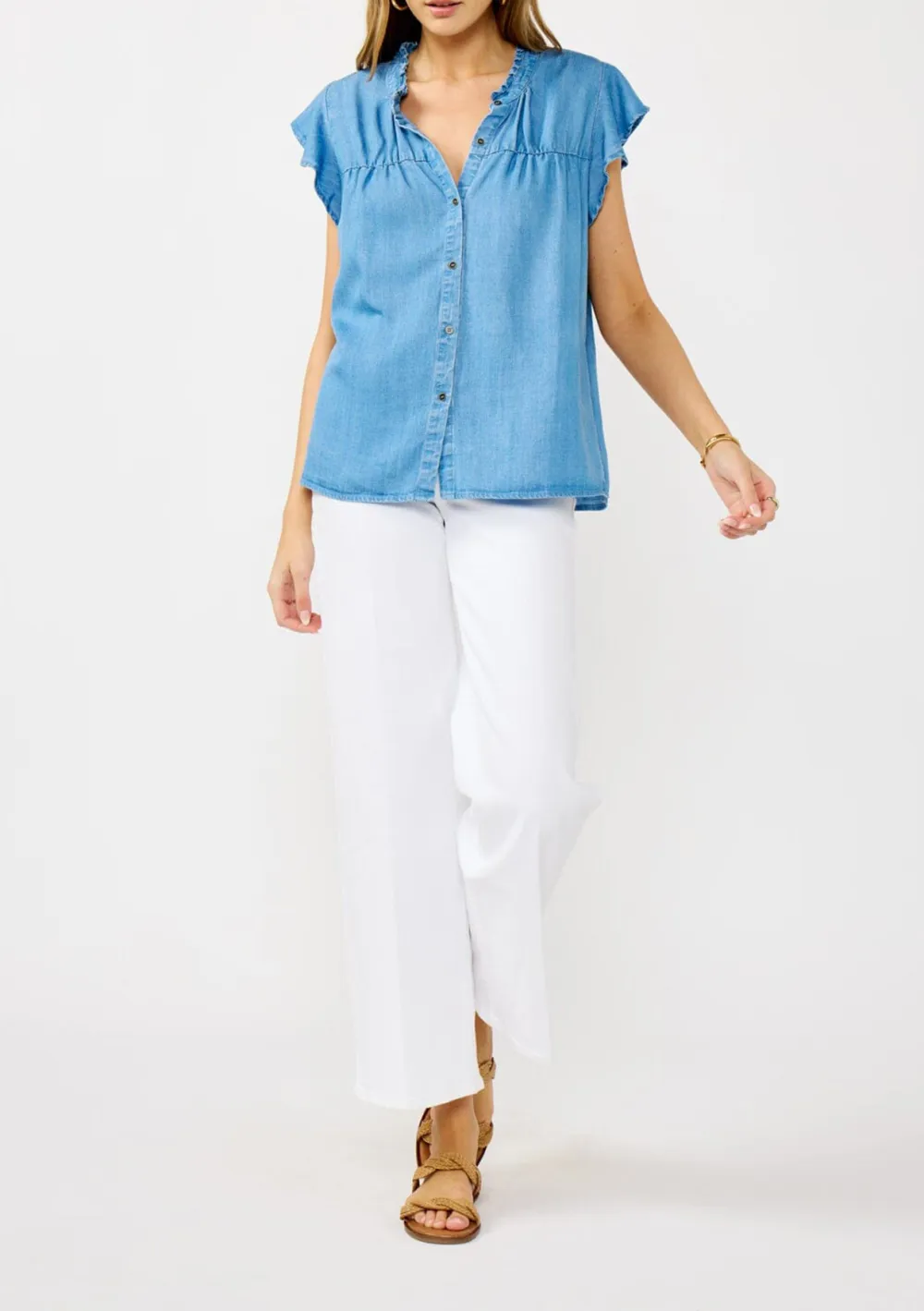 Ruffle Button Up Blouse