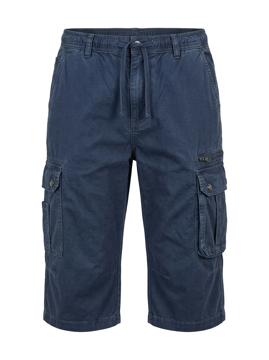 Men's Casual Outdoor Navy Blue Multi-Pocket Cargo Shorts