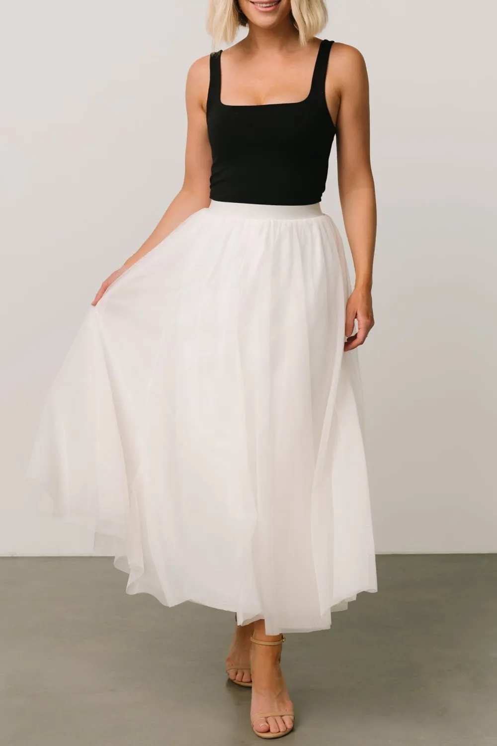Minimalist High-Waisted Temperament Tulle Skirt
