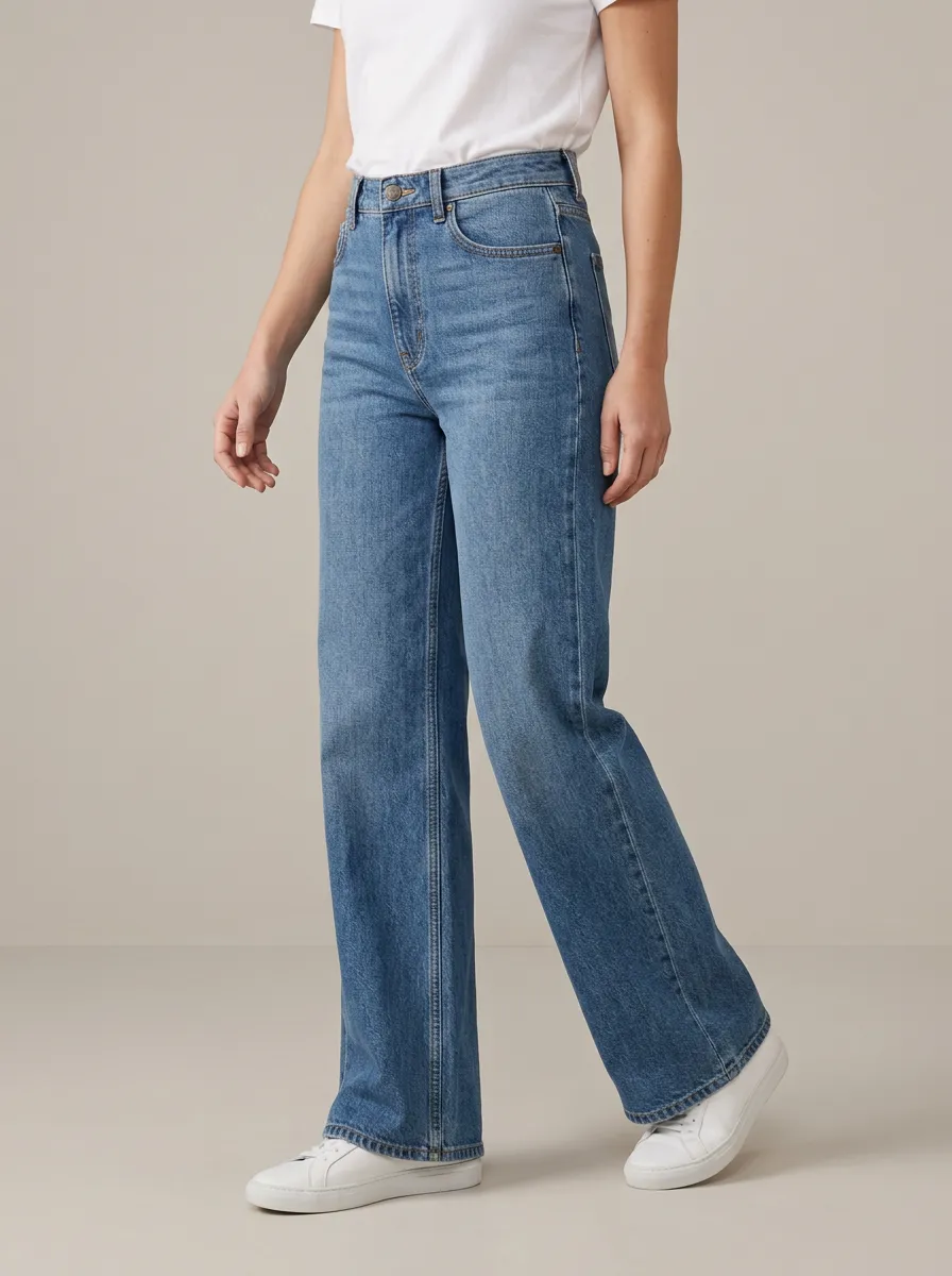 Timeless-Profile High-Rise Wide-Leg Denim Jeans