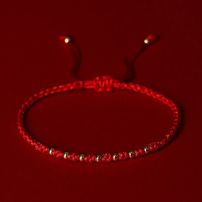 Sterling Silver Plated Beads String Braided Bracelet