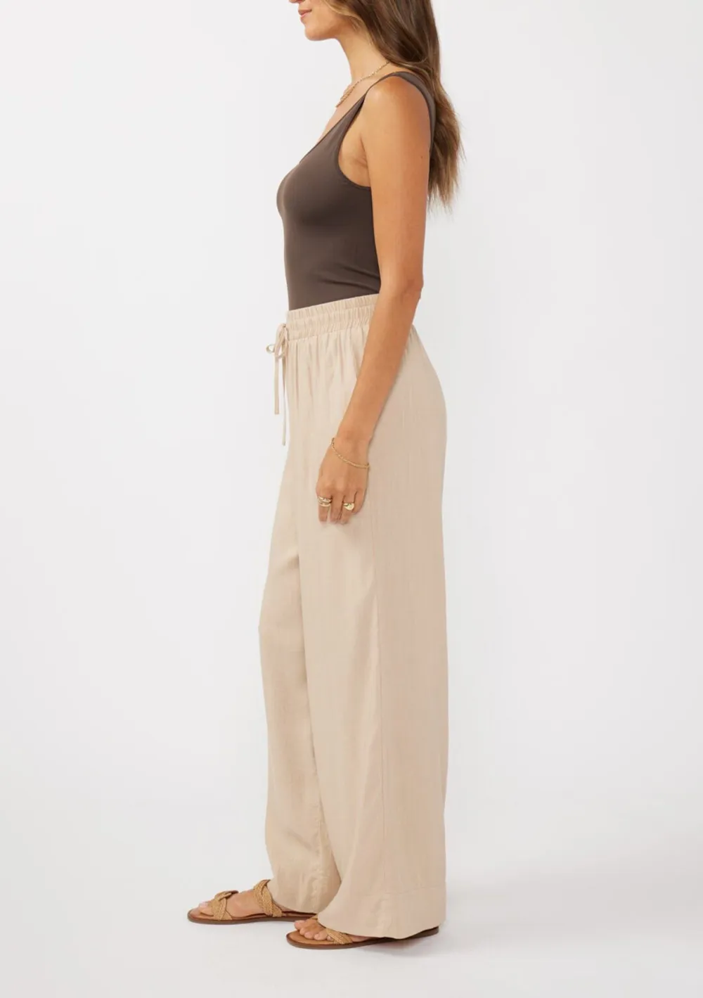 Drawstring High Rise Loose Pants