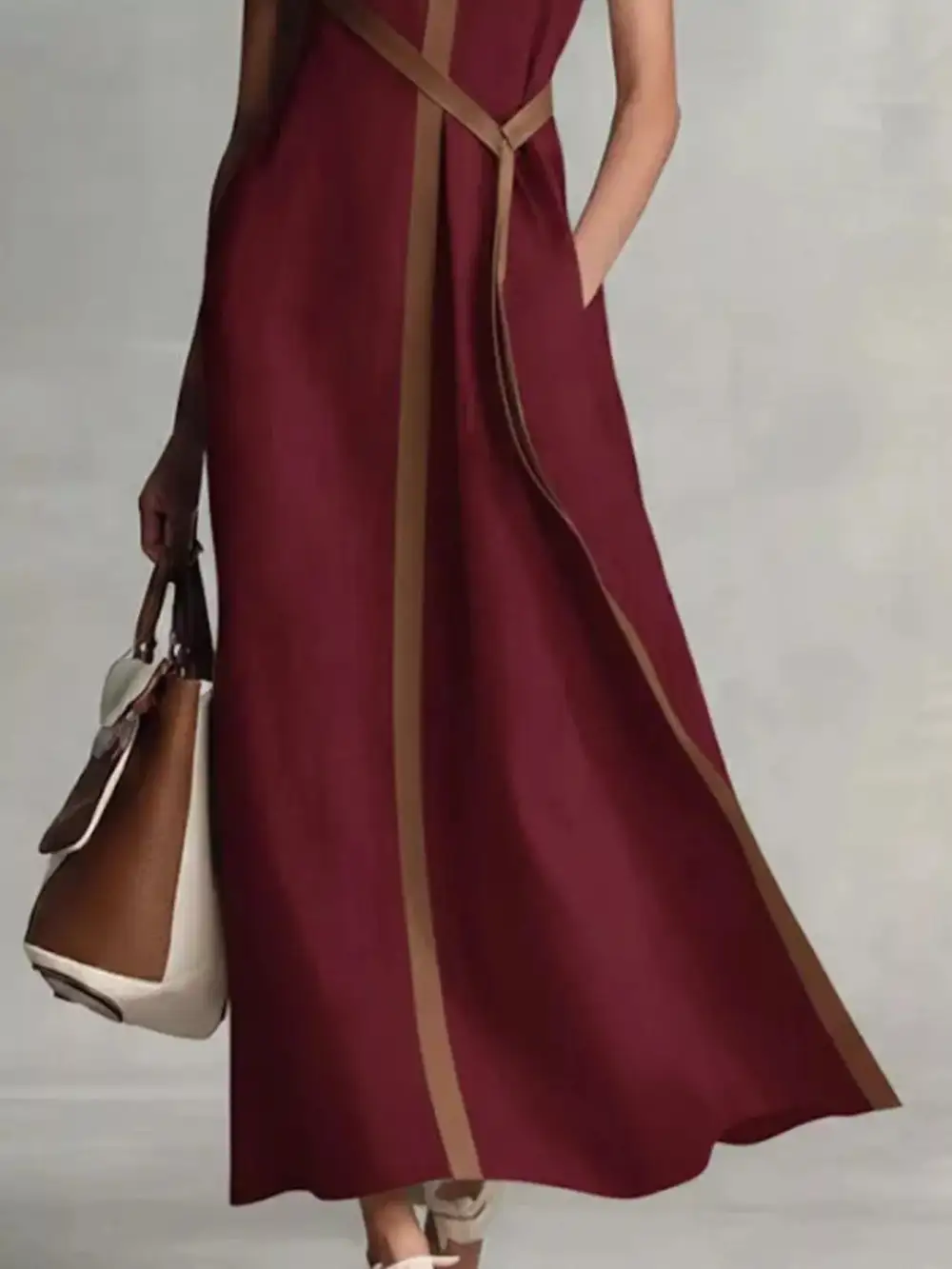 Drape Sleeveless Maxi Dress
