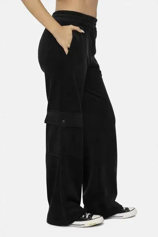 Corduroy Cargo Pants - Elastic Waist Comfy - Casual