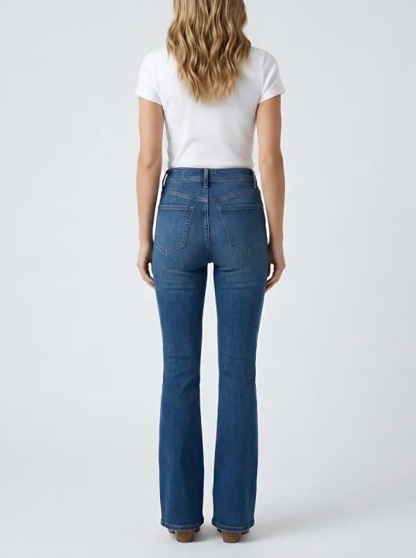 Structured High-Waist Stretch Women's High-Waist Stretch Flare Jeans