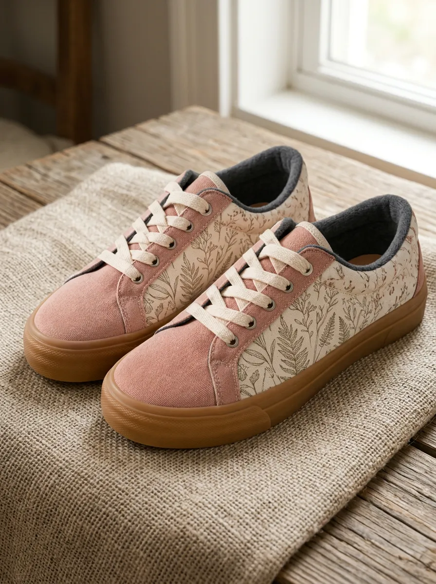 Women's Botanical Fern Leaf Modern Skate Shoes