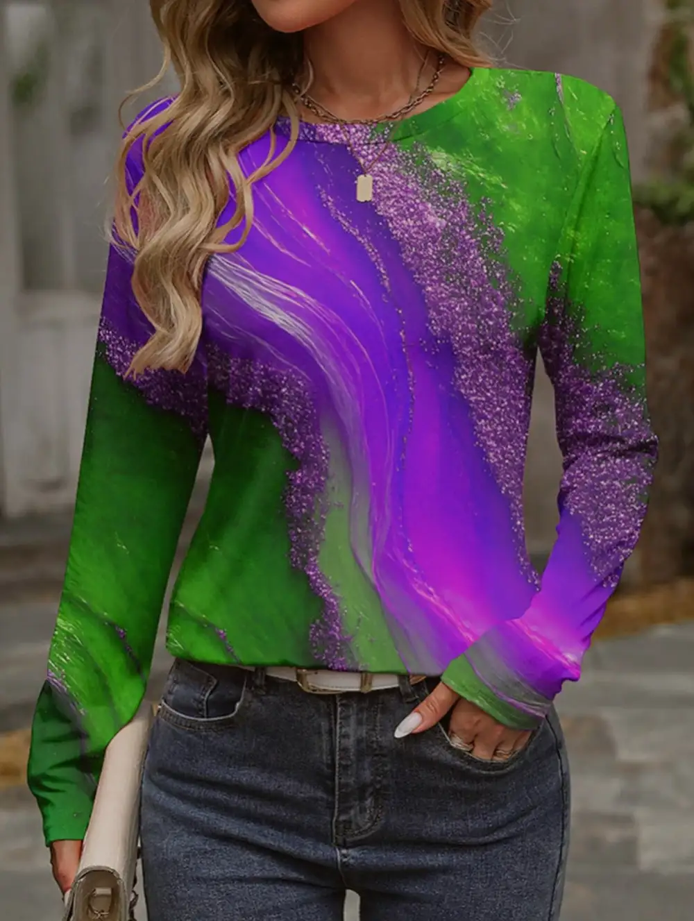 Comfortable Sports Round Neck Long Sleeve Tee