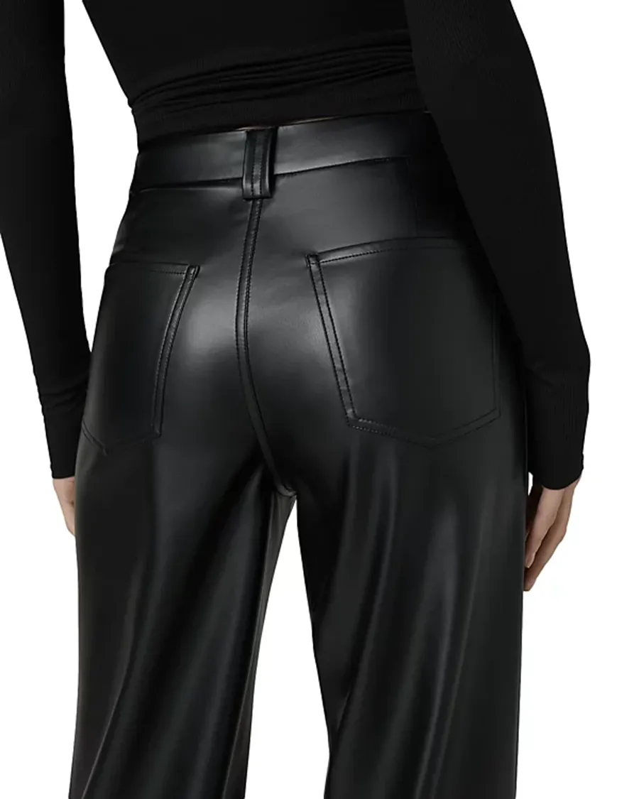 Faux Leather Wide Leg Pants