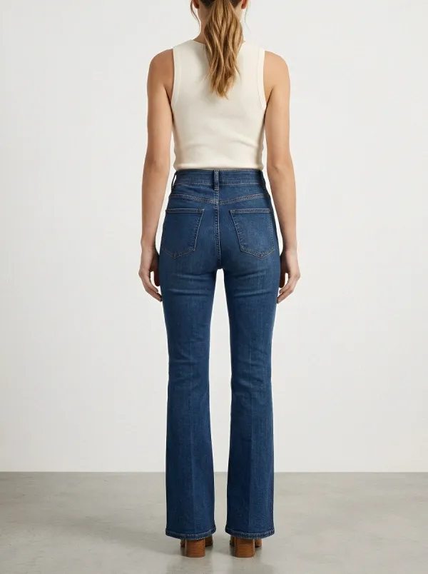 Polished High-Waist Stretch Women's High-Waist Stretch Flare Jeans