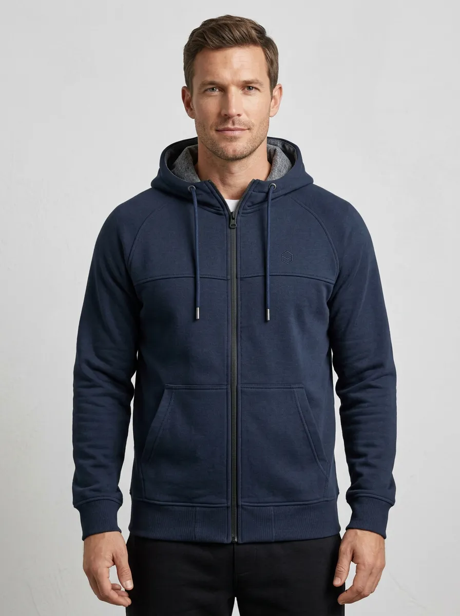Casual Minimalist Zip-Up Silhouette Men's Sport Jacket