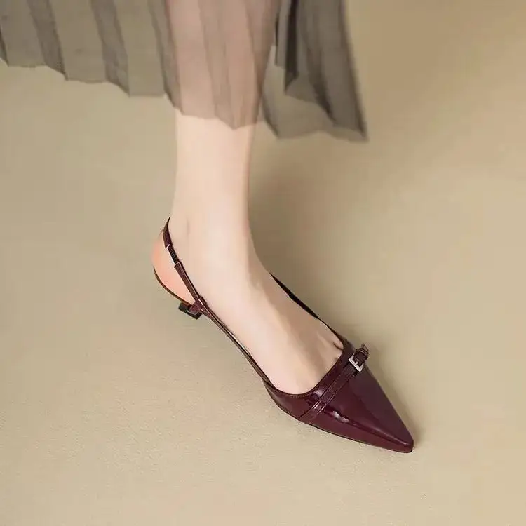 Leather Pointed-Toe Pumps