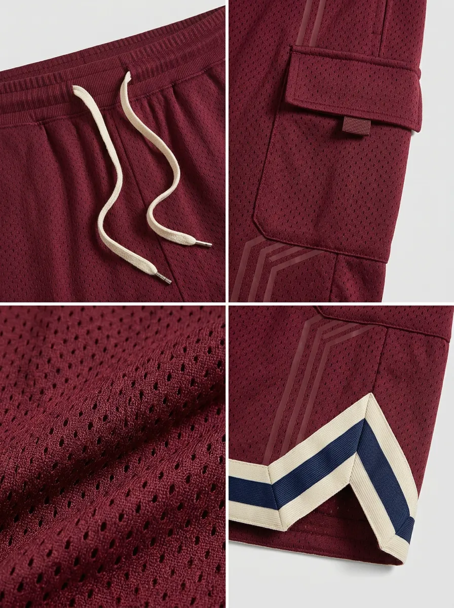Active Striped Detail Style Men's Basketball Shorts