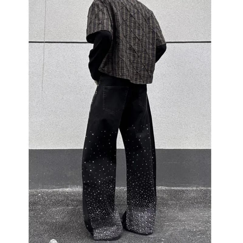 Washed Starry Slash Denim Jeans