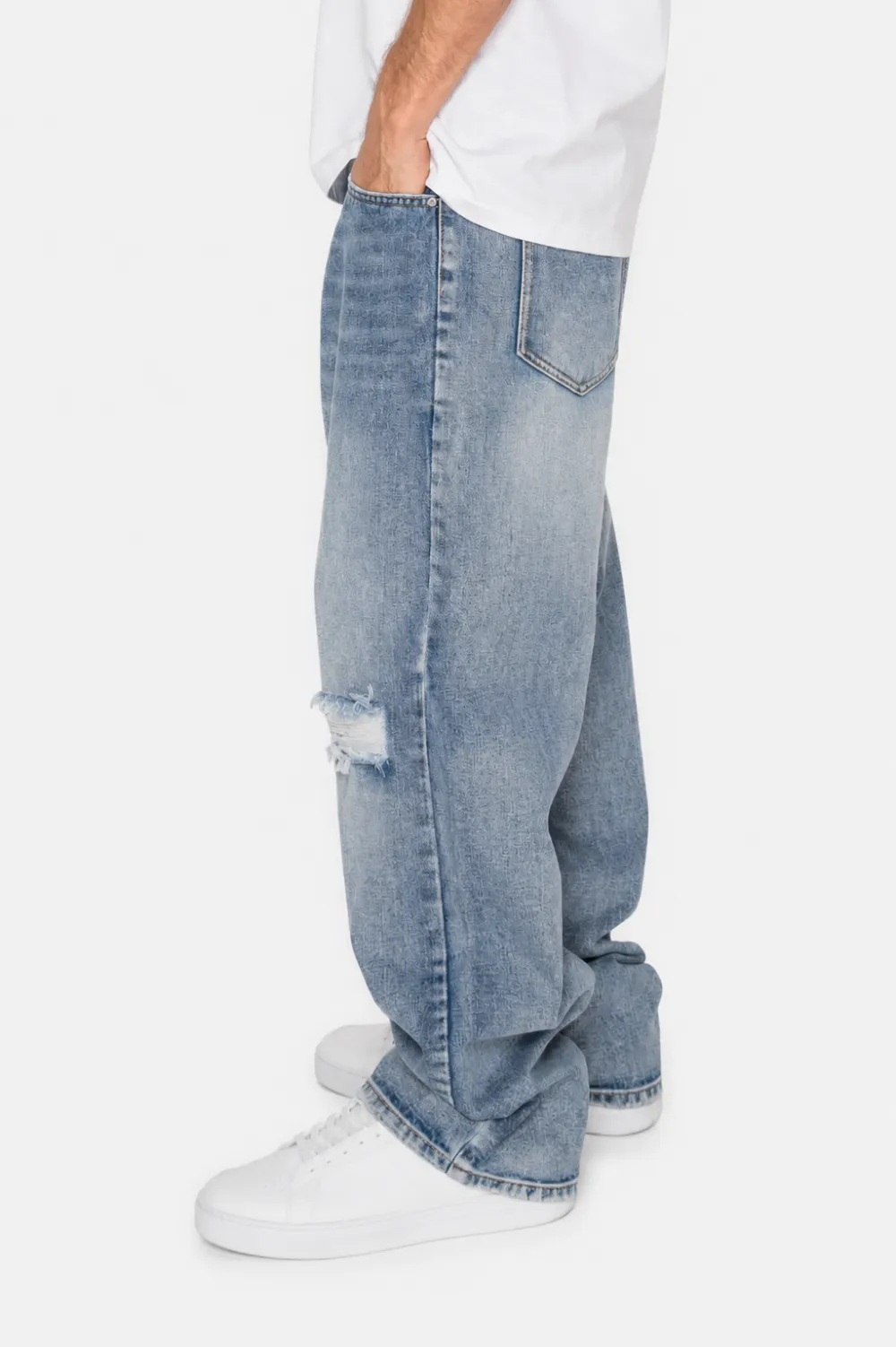 Men's Baggy Fit Distressed Denim Jeans