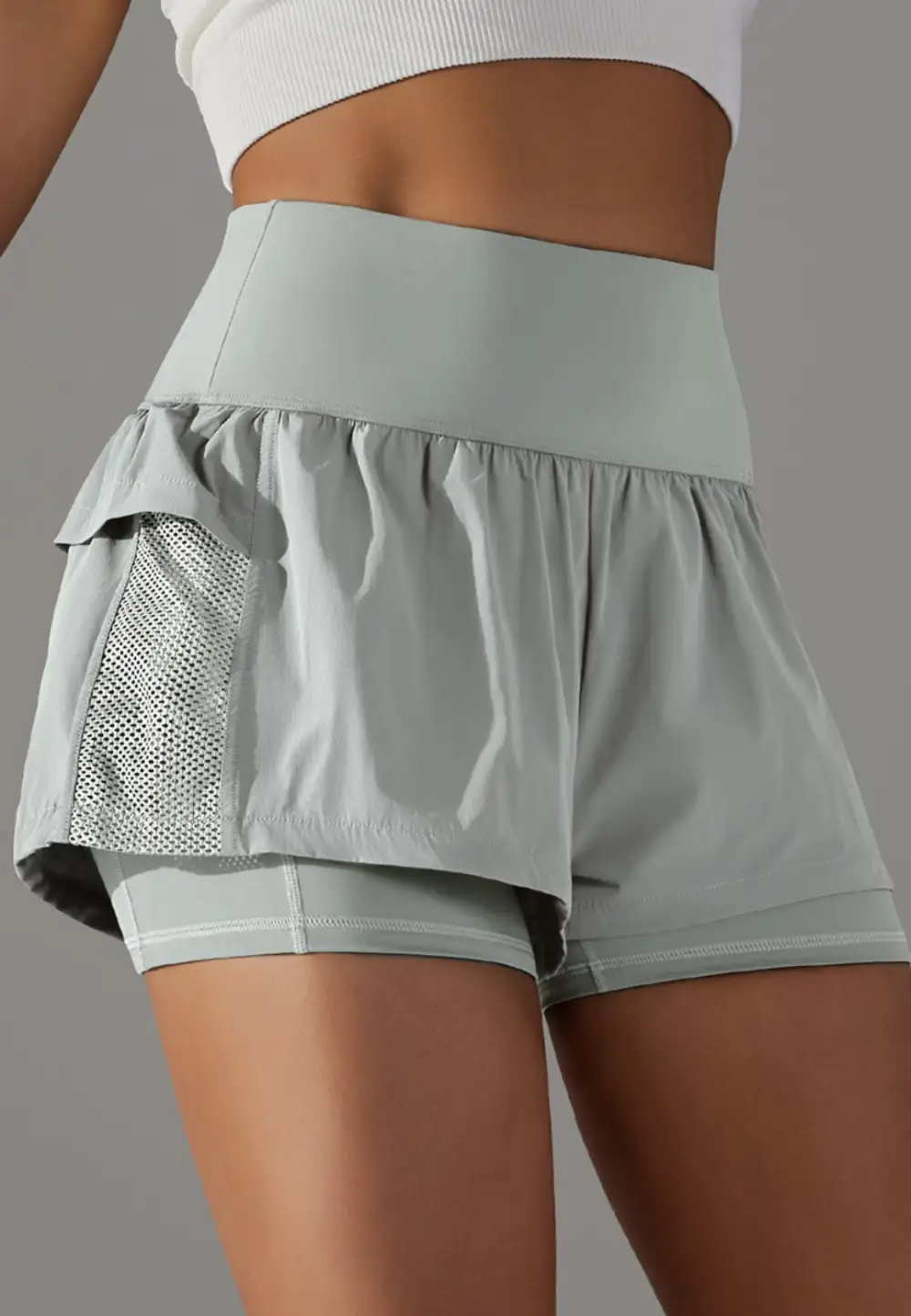 High-Waist Layered Ruffle-Detail Casual Shorts