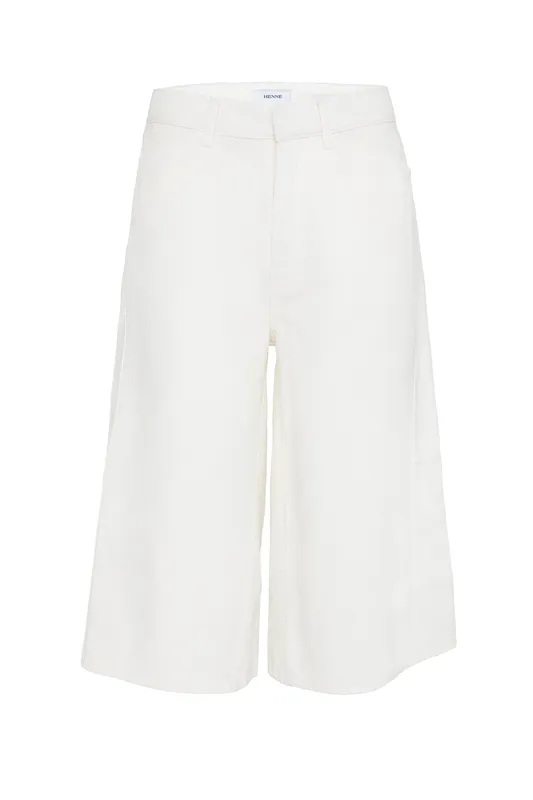 White Relaxed Denim Jort