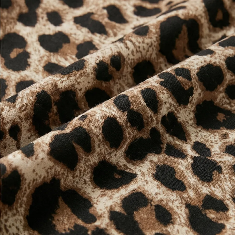 Ruched Waist Leopard Maxi Dress