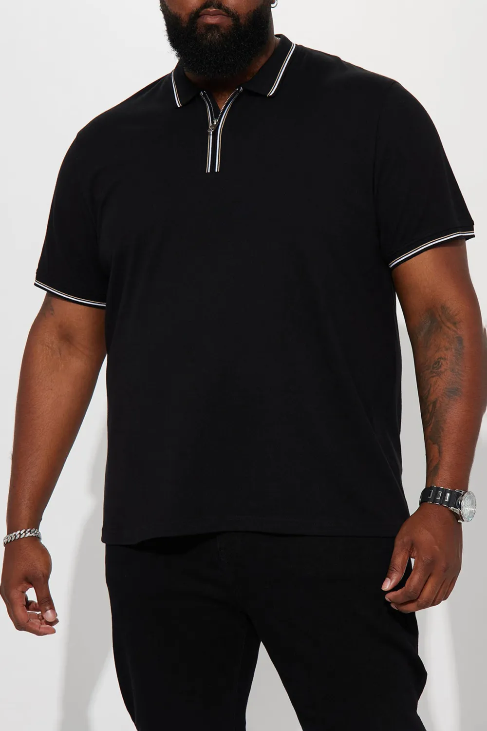 Stretch Short Sleeve Polo - Black