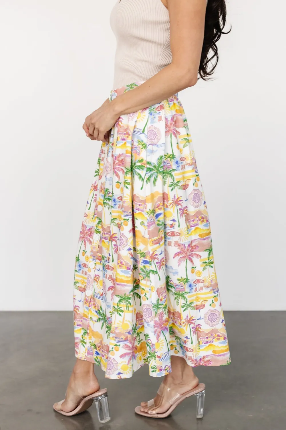 Gentle Temperament High-Waisted Floral Skirt