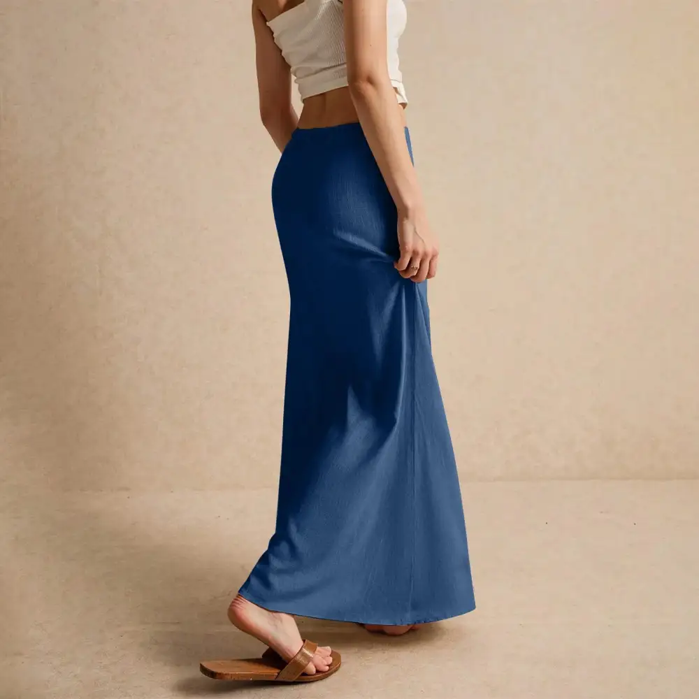 Satin A-Line Drawstring Skirt