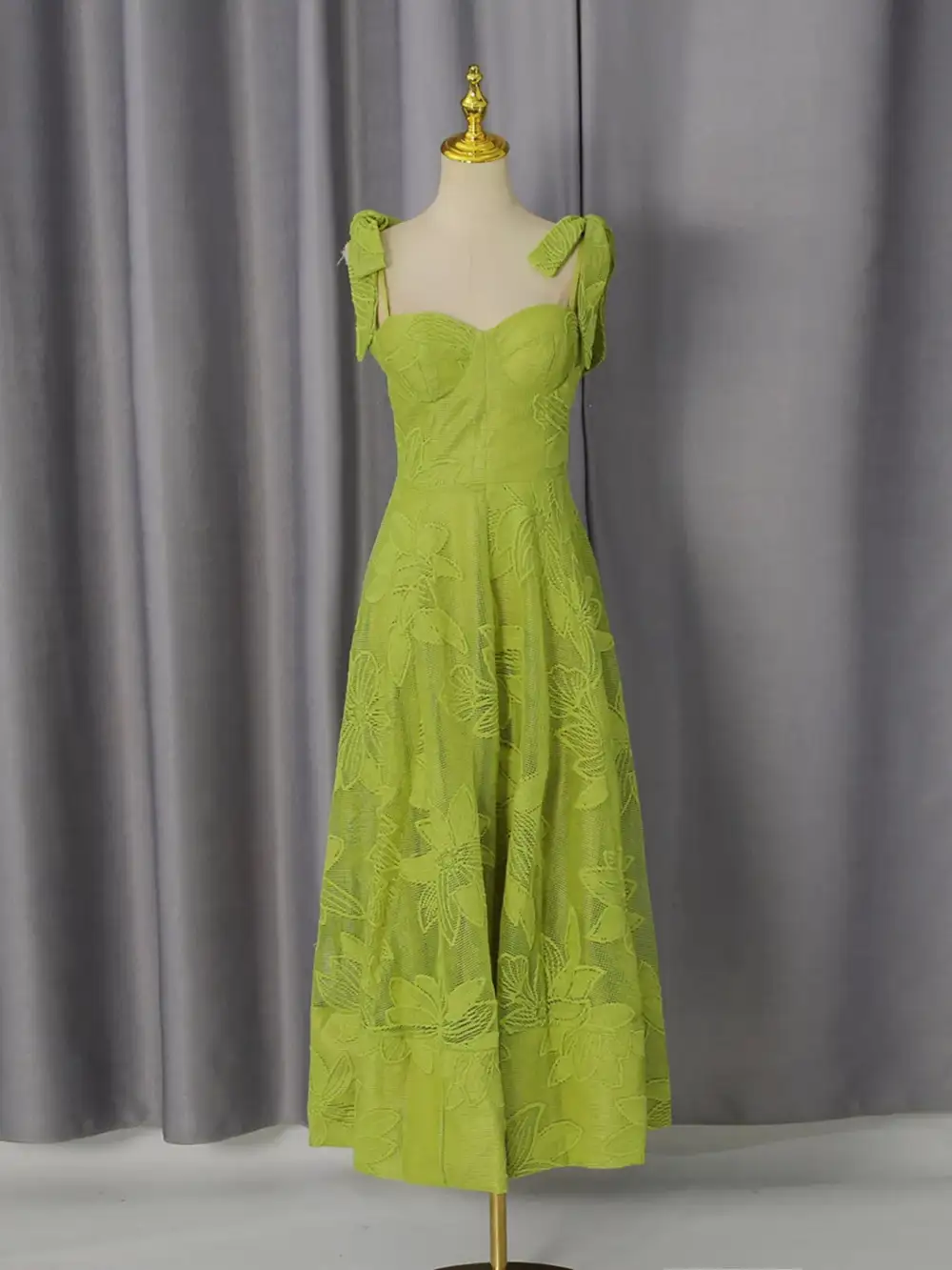 Sweetheart Neck Tie-Strap Dress
