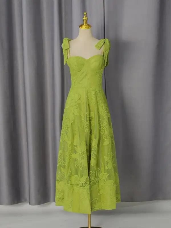 Sweetheart Neck Tie-Strap Dress
