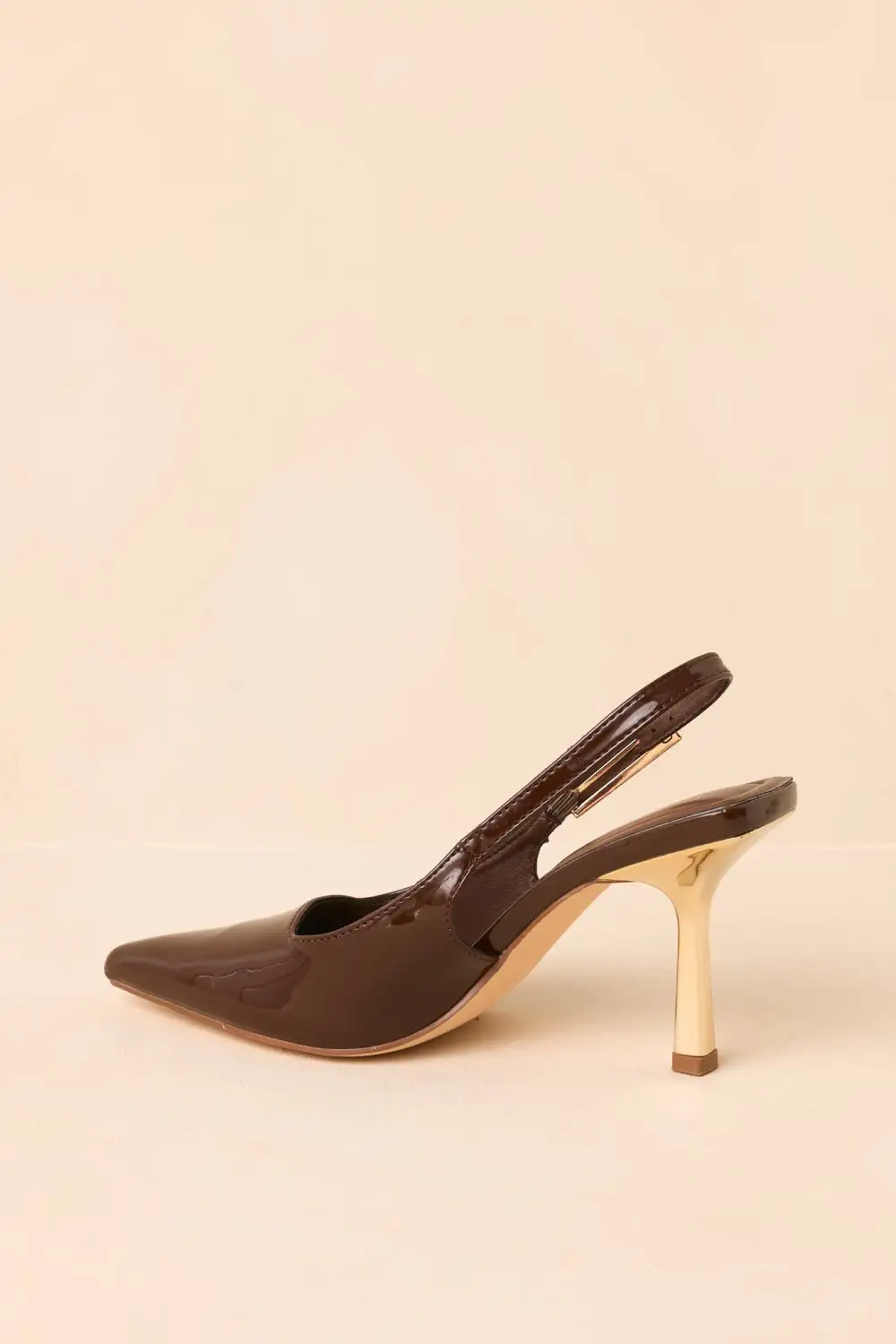 Patent Pointed Toe Slingback Slingback Heels