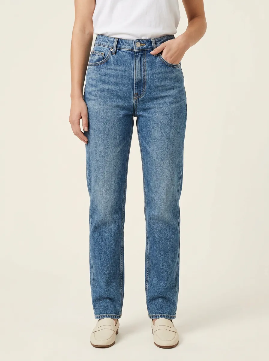 Polished Straight Leg High Waist Straight Leg Jeans