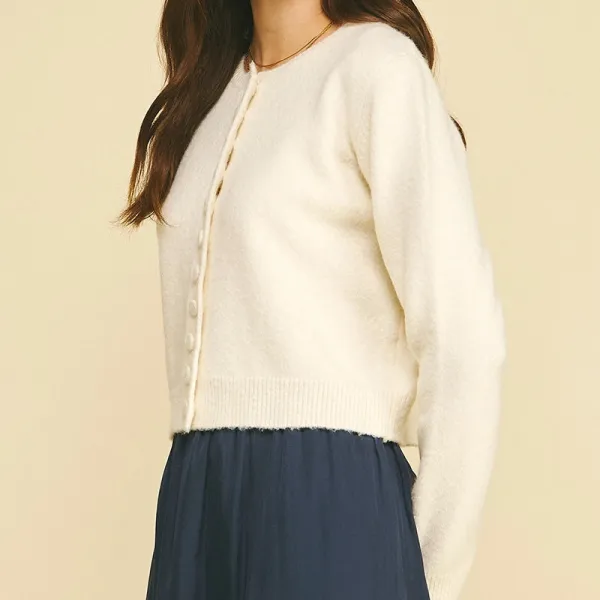 Textured Button Front Cardigan