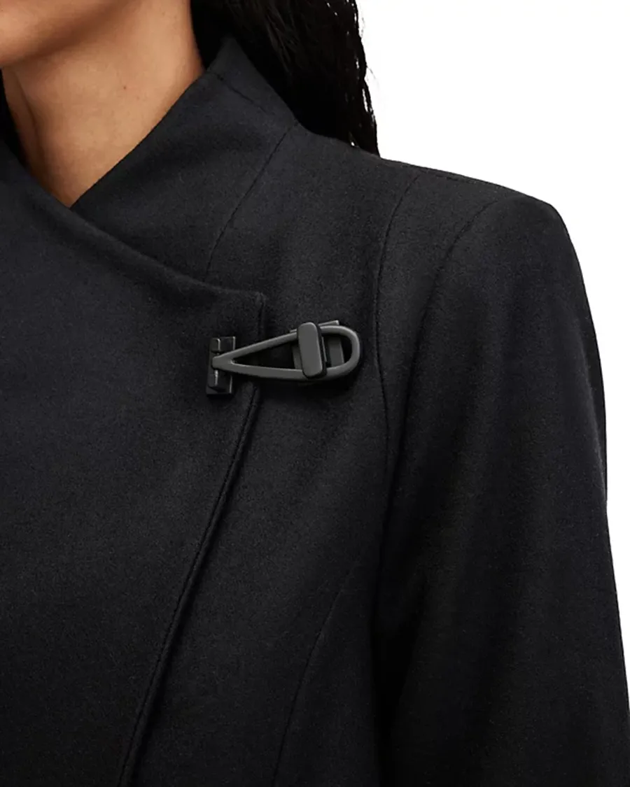 Wrap Around Belted Long Line Wool Coat