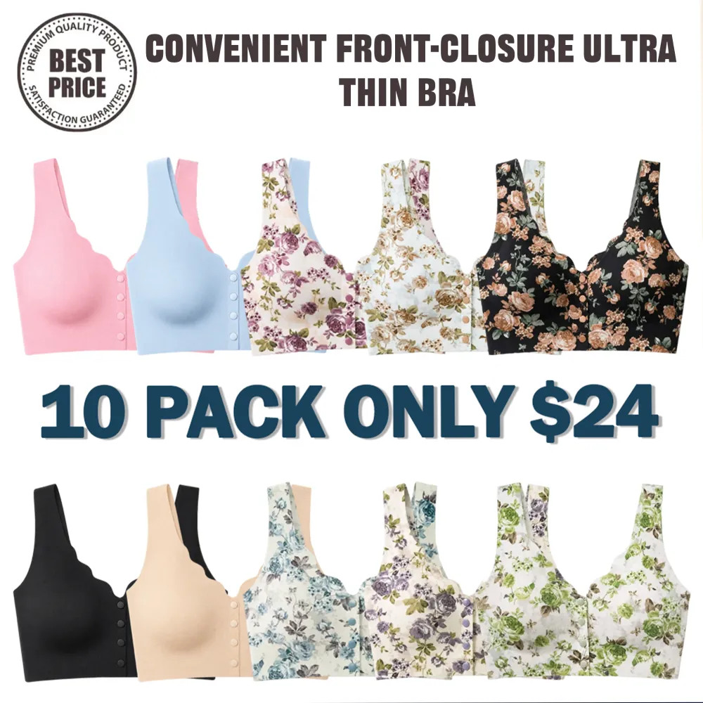 🔥Last Day💥Convenient Front-Closure Ultra Thin Bra🔥10-Pack Only $24