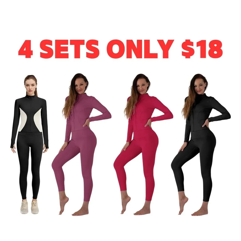 Women's Breathable Quick-Dry Active Set – Zip Jacket & High-Waist Leggings