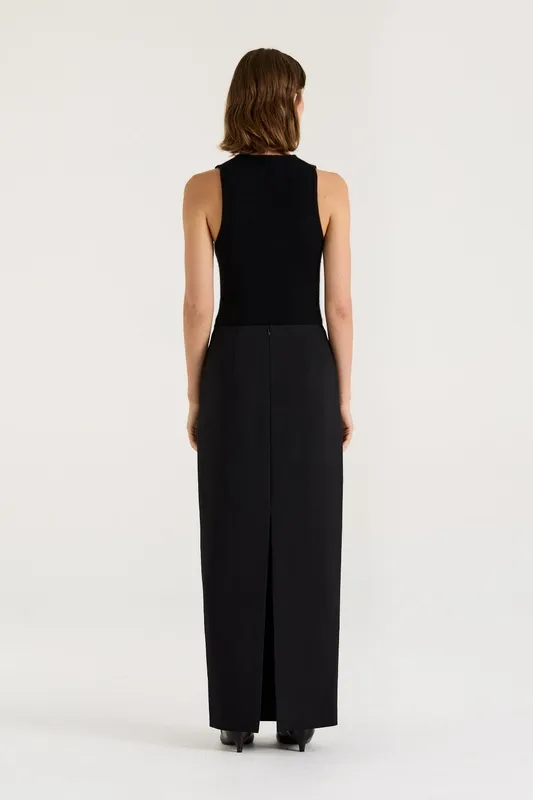 Black Low-Rise Maxi Skirt