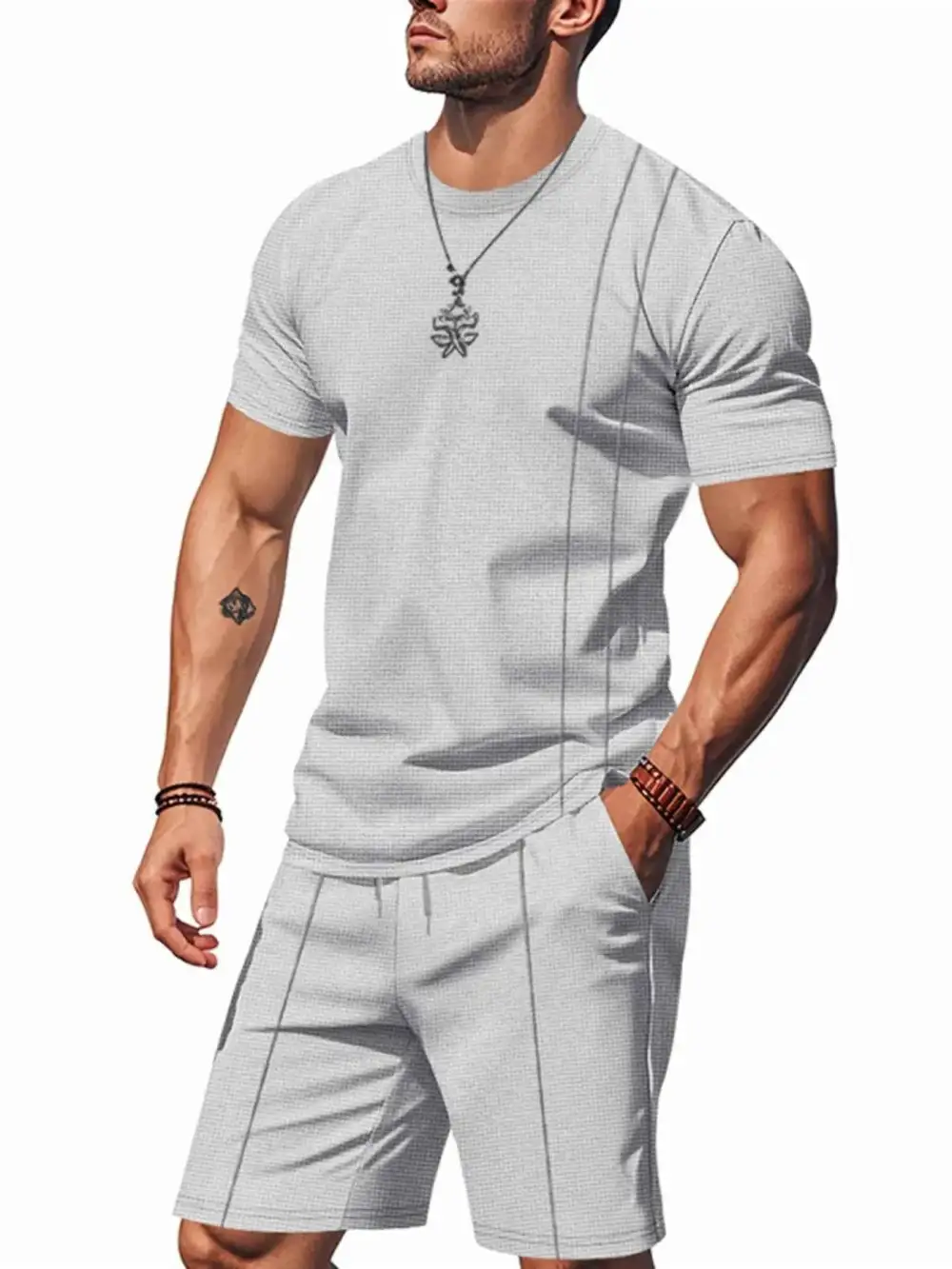 Relaxed Round Neck Short Sleeve Top and Shorts Set