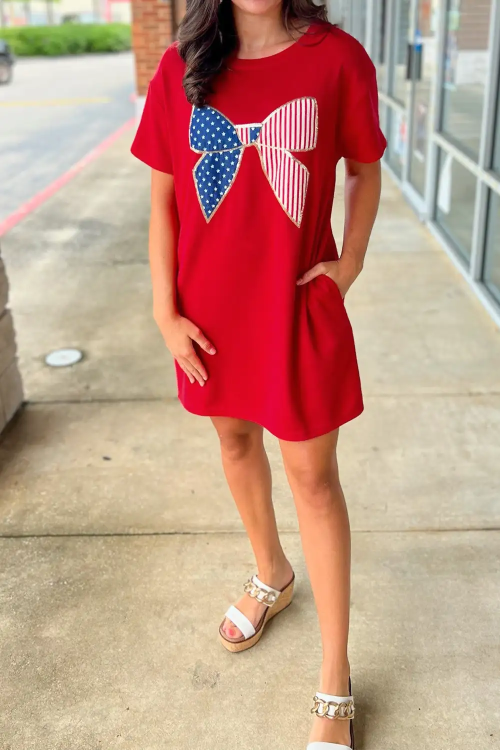 Clean Line Striped Sequin Mini Dress