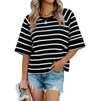 Women's Comfortable Slouchy Short Sleeve T-Shirts - Breathable & Roomy
