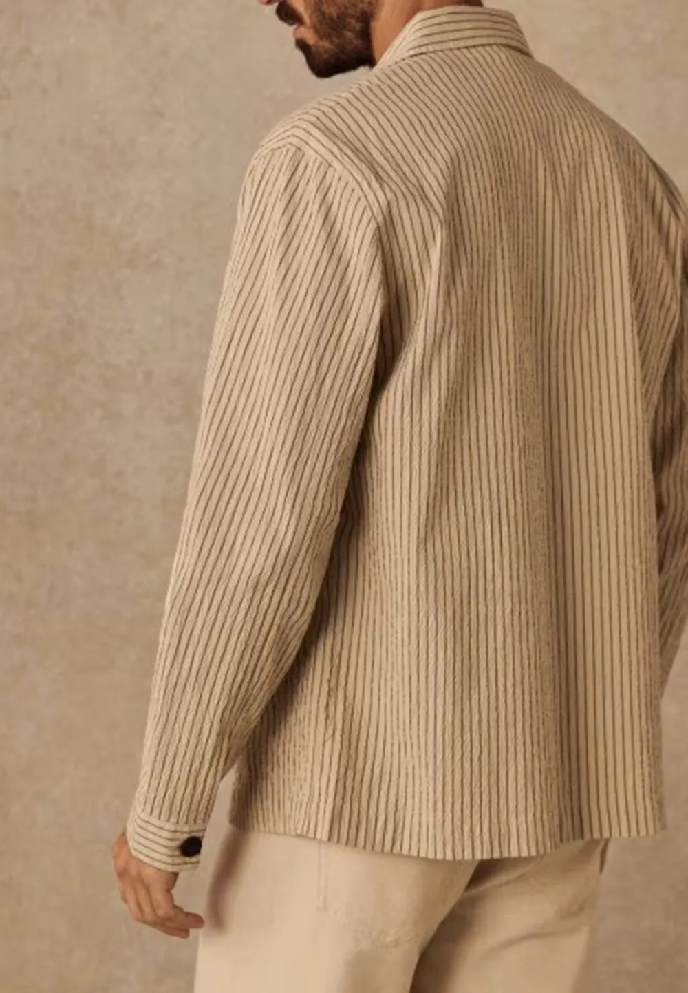 Jacket-Seersucker Beige