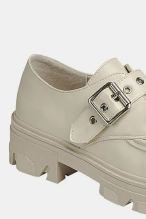 Tailored Buckled Platform Lug Sole Loafers