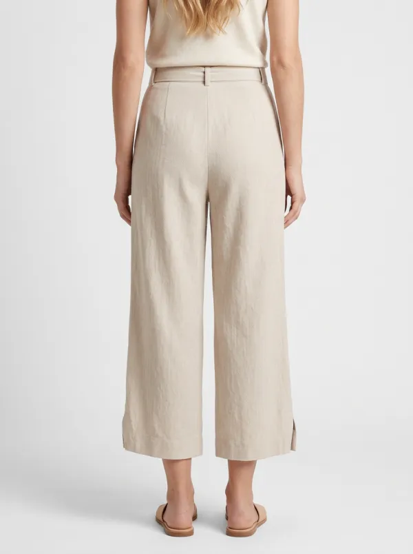 Comfort Linen Blend Training Look Women's Cropped Pants