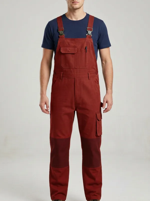 Men's Everyday Multi-Pocket Cargo Bib Work Overalls