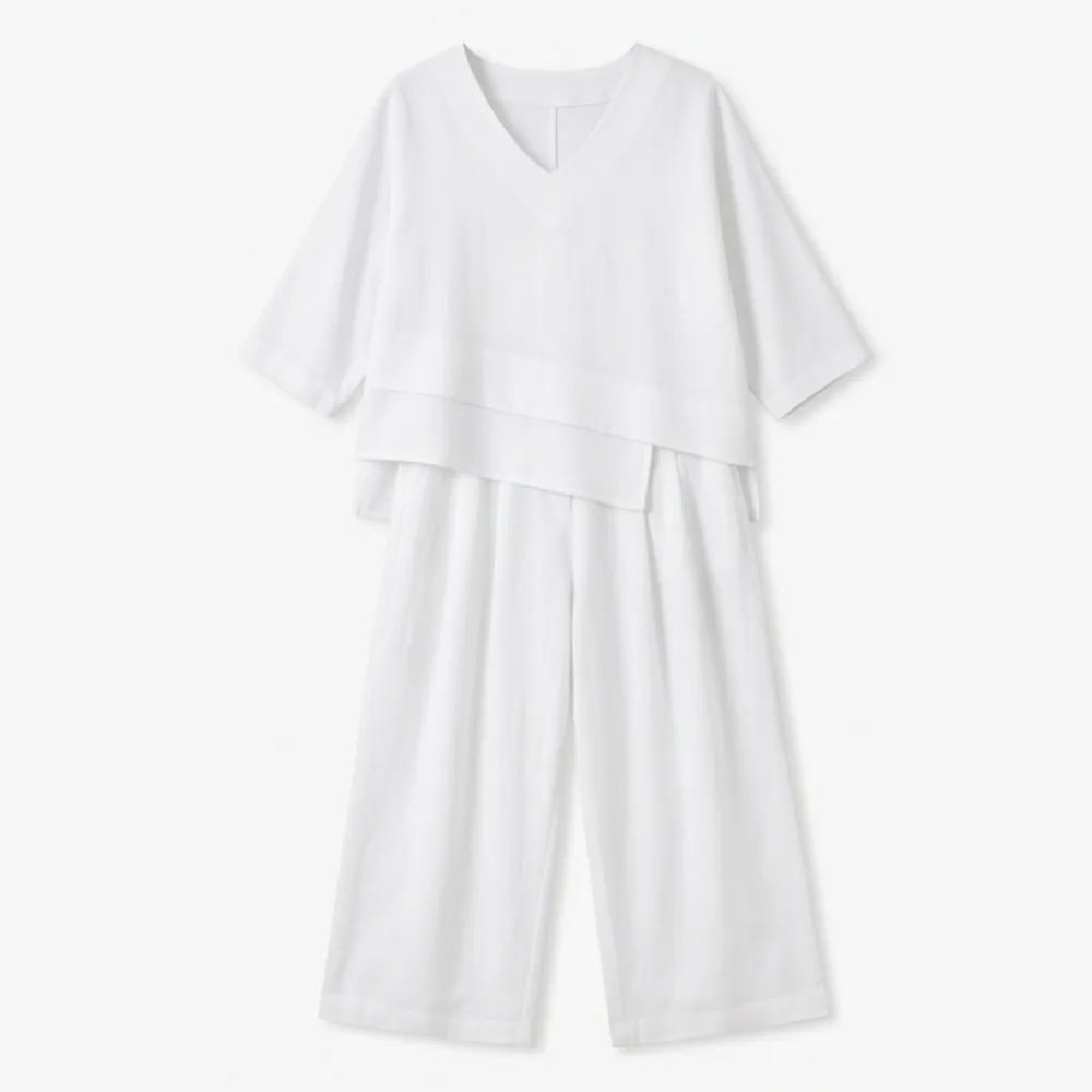 Asymmetric Two Piece Pants Set