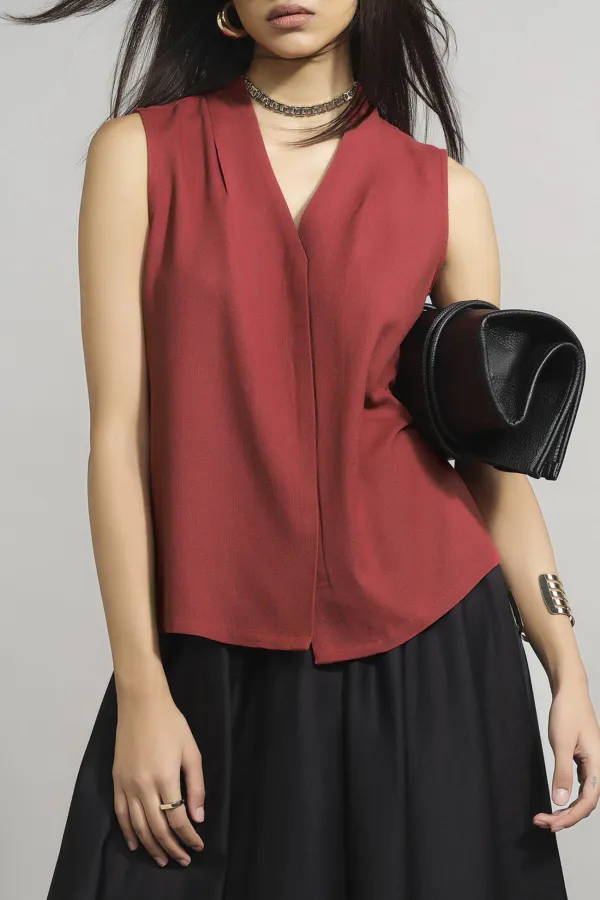 V-Neck The Poppy Pink  Top