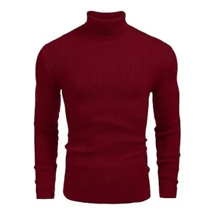 🔥 Limited-Time Sale – Men’s Knitted Ribbed Turtleneck Sweater | Warm. Stylish. Perfect for Fall & Winter.
