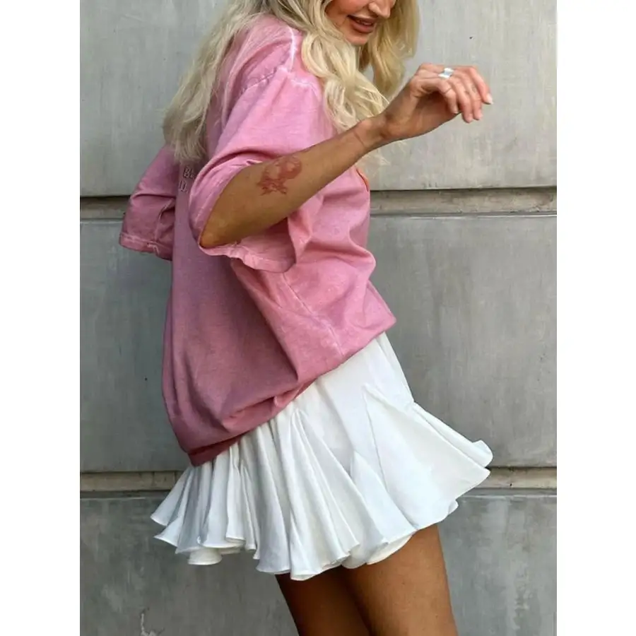 Elastic Waist Ruffled Hem Skirt