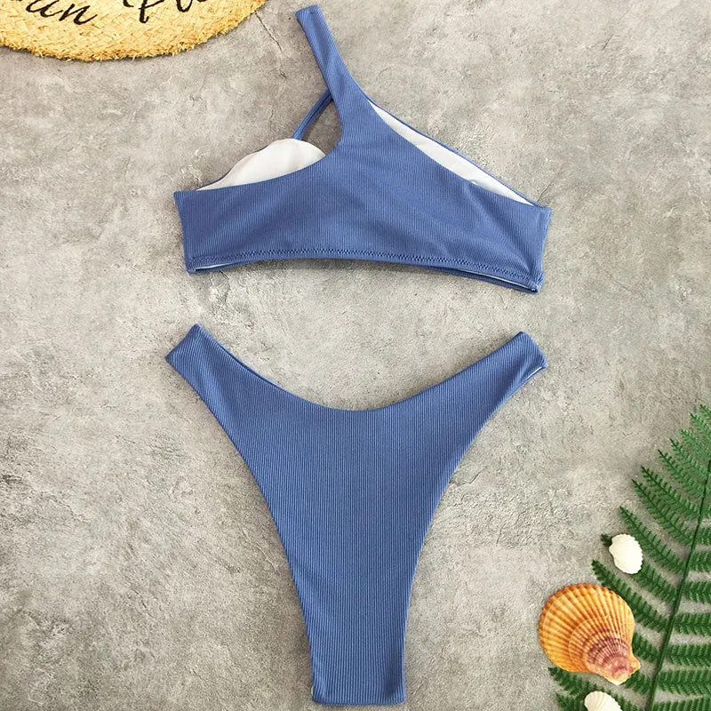 Solid Color Bikini Swimsuit