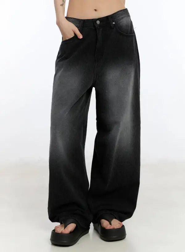 Leopard Print Wide Leg Jeans