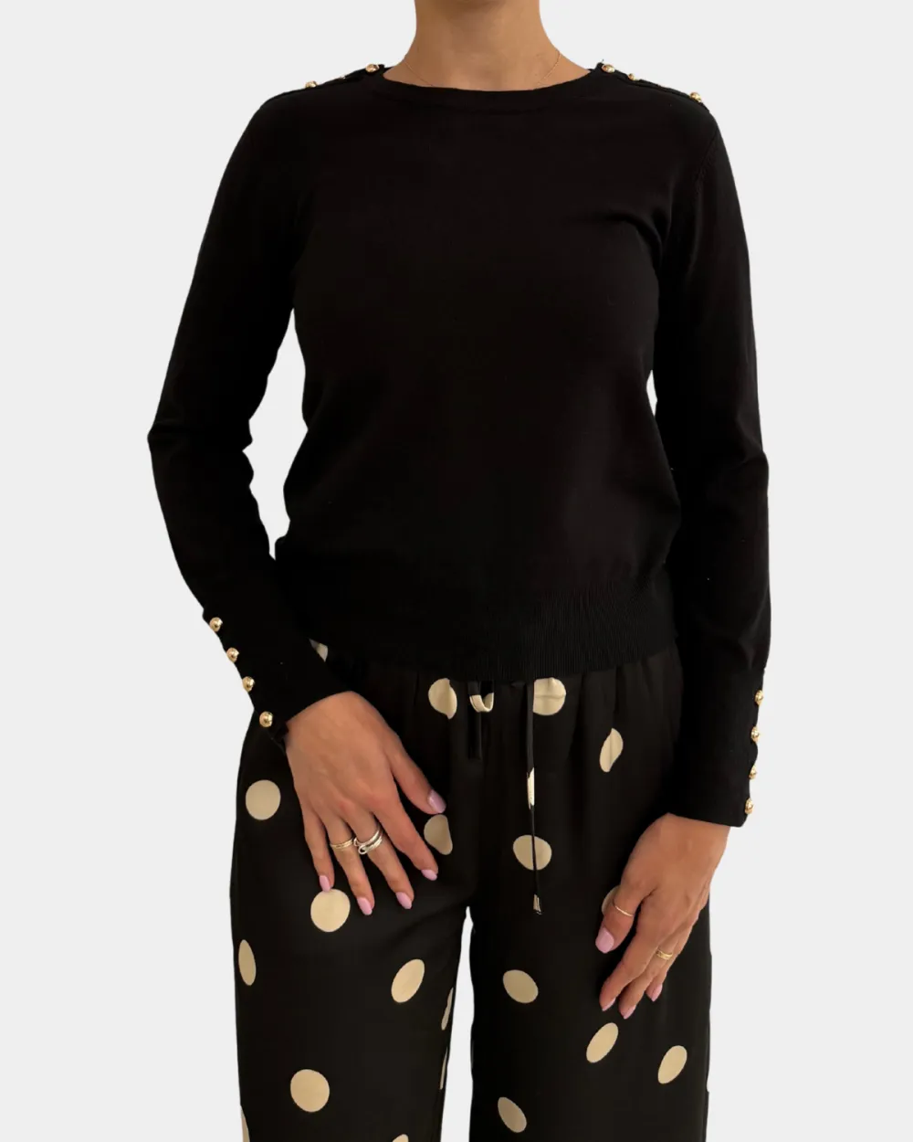 Relaxed Button Long Sleeve Top