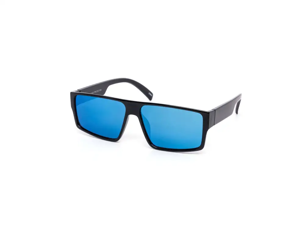 12-Pack All-Black Classy Wraparound Square Burnt Mirror Sunglasses