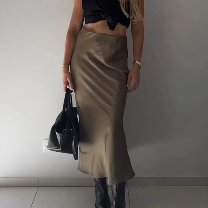 Satin A-Line Mermaid Skirt